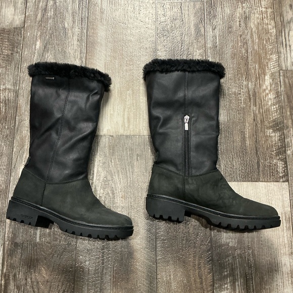 GEOX Women's Black Fur-Lined Boot Size 7 - Picture 15 of 16